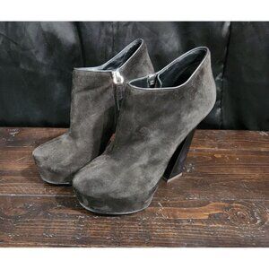 Giuseppe Zanotti Vero Black Suede Platform Heeled Booties/Sz. 8 (US)